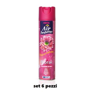 Trade Shop Trade Shop - Set 6 Pz Deodorante Per Ambiente Spray Profumo Casa Fresco 300ml Floreale