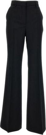 Sportmax Wide-fit Stretch Wool Broeken - Dames - Wijde Broeken - Zwart - L - Wol - Broeken