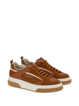 Ferragamo Quilted Panelled-Design Sneaker - Brown