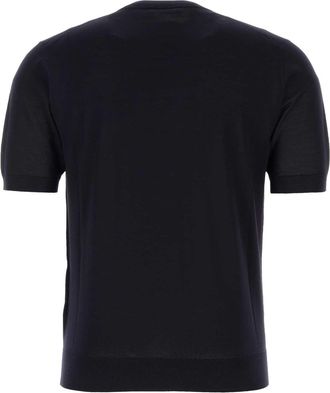 Prada Mens Midnight Blue Wool T-Shirt Bleu