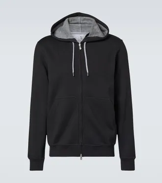 Brunello Cucinelli Felpa in misto cotone con cappuccio