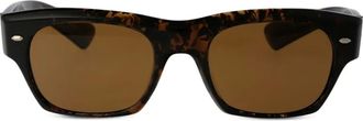 Oliver Peoples Occhiali da sole Kasdan squadrati con effetto tartarugato - Marrone