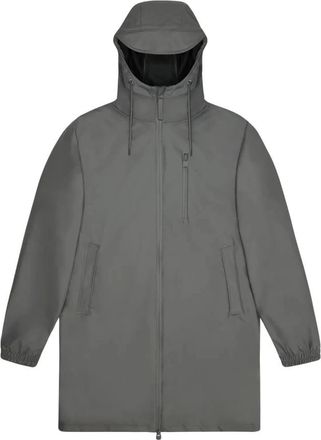 Rains Long Storm Breaker W3 - Heren - Parka Jassen - Grijs - S - Polyester - Jassen