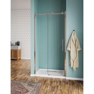 OEM Nicchia Scorrevole Elegance Vetro Temperato Trasparente 8mm H190 Acciaio Inox - 170 Cm