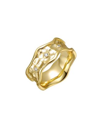 Genevive 14K Plated Cz Wavy Ring