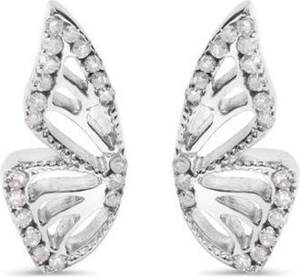 House of Brilliance 925 Sterling Silver 1/6ct TDW Diamond Butterfly Earrings at Nordstrom