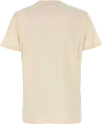 Prada Womens Sand Cotton T-Shirt Gesso T-shirts And Polos
