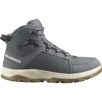 Salomon Winterstiefel SALOMON OUTCHILL TS WP, Herren, Gr. 42,5, blau (turbulence, rainy day, schwarz navy), Leder, Schuhe Winterstiefel, Winterschuhe, Winterb