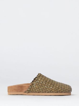 Dragon Diffusion Woven Leather Sabot Mules with Low Heel and Round Toe