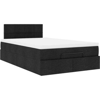 vidaXL Cama Otomana Con Colch&oacute;n Negra 120x190 Cm Tela Vidaxl