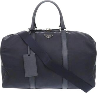 Prada Pre-owned Weekend Bags, male, Blue, Size: ONE SIZE Pre-owned Boston bag
