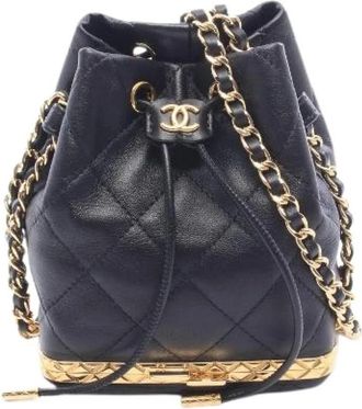 Chanel Pre-owned Matelasse Lambskin Shoulder Bag - Dames - Vintage Tas - Zwart - ONE Size - Leer - Vintage