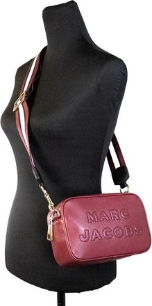 Marc Jacobs Embossed Logo Leather Crossbody Bag - Red