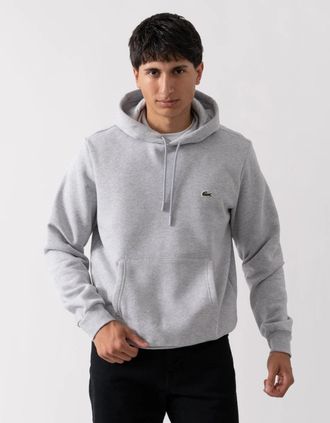 Lacoste Mens Lacoste Mens Fleece Hoodie - Silver Chine CCA - Grey - Size: 38