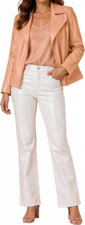 Insight Pleather Moto Jacket In Sweet Candy