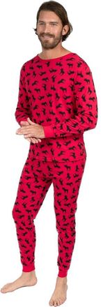 Leveret Mens Cotton Matching Family Holiday Pajamas, Reindeer & Moose Prints at Nordstrom, Size Xx-Large