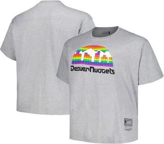 Mitchell & Ness Mens Mitchell & Ness Heather Gray Denver Nuggets Big & Tall Hardwood Classics Vintage Logo T-Shirt at Nordstrom, Size 2Xb