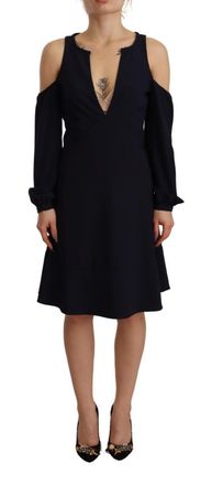 Twin-Set Twinset Long Sleeves Open Shoulder A-line Womens Dress