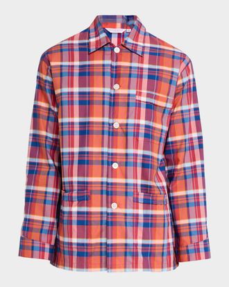Derek Rose Men & apos;s Barker Cotton Multi-Check Short Pajama Set