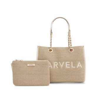 Carvela Womens Sorrento Midi Raffia Bag - Beige Fabric - One Size