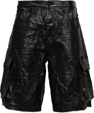 Purple Korte Broeken, Heren, Zwart, W30, P022 High Shine Cargo Shorts
