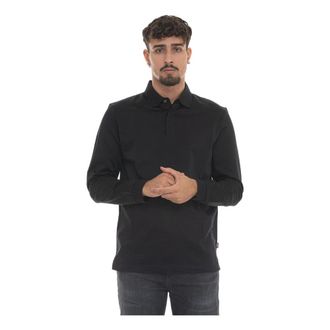 HUGO BOSS Polo Shirts, male, Black, XL, Tile Micro Print Polo Shirt