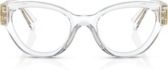 Miu Miu 0mu 01vv Transparent Acetate Cat-Eye Eyeglasses