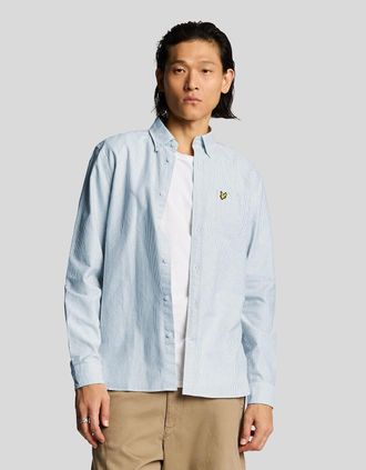 Lyle & Scott Lyle And Scott Mens Stripe Oxford Shirt - Blue - Size: 38/Regular