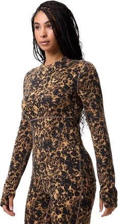 Backcountry Cedars Rws Merino Mid-Wt Baselayer Crew Top - Womens in Leoportoise Print at Nordstrom, Size Large