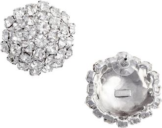 Self Portrait Womens Earrings All-Over Crystal, Metallic Brass