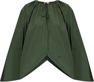 Kenzo Katoenen top met geborduurd logo - Dames - Blouses - Groen - 2XS - Katoen - Overhemden