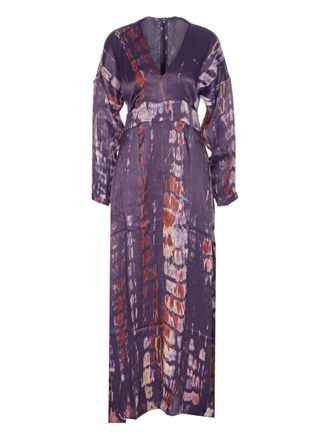 Yavi Shellu printed v-neck dress - women - Viscose - 40 - Purple