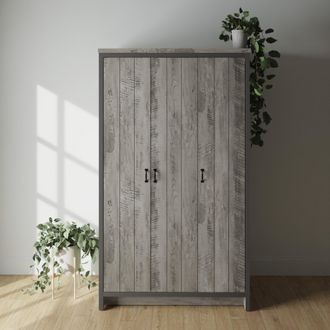 GFW Boston 3 Door Wardrobe in Grey