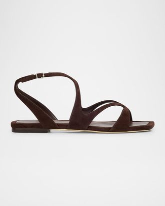 Jimmy Choo London Ayla Suede Flat Sandals