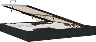 vidaXL Estructura De Cama Ottoman Negro 200 X 200 Cm Tela Vidaxl