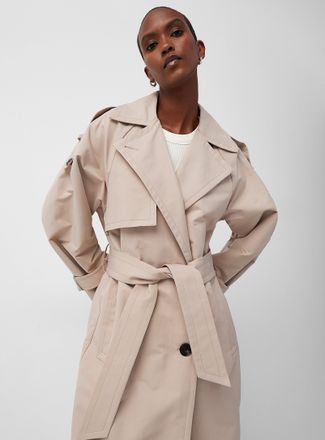 Light grey trench coat womens on sale