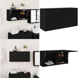 vidaXL Mobile da Bagno a Parete Nero 80x25x40 cm in Truciolato - Armadio da bagno - Armadio in truciolato