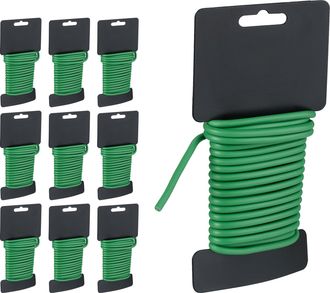 OEM Paquete De 5 Rollos De Alambre De 5 M De Largo Y 2,5 Mm De Di&aacute;metro, Recubierto, Para Accesorios De Jardiner&iacute;a, Color Verde