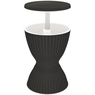vidaXL Mesa Nevera 3 En 1 Polipropileno Negro Vidaxl