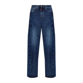 Dsquared2 Jeans, Dames, Blauw, 4Xs, Katoen, Loose Twst Jeans