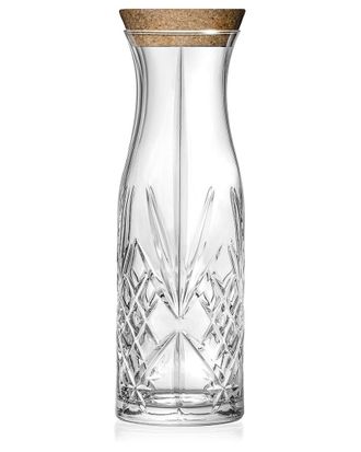Barski Glass Carafe Pitcher With Cork Cover, 39Oz