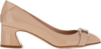 Ferragamo 50mm Vara chain pumps - women - CALFSKIN/Leather/Leather - 4B - Neutrals