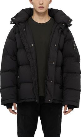 AlphaStyle Minto Mens Detachable Hood Puffer in Black at Nordstrom, Size Xx-Large