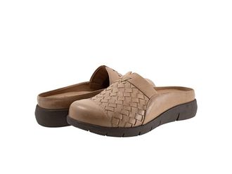 Softwalk San Marcos II Womens Flat Shoes Cement : 9 WW (EE), Leather