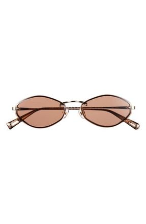 Jacquemus Les Lunettes Jac 57mm Oval Sunglasses in Light Gold /Brown at Nordstrom