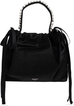Jimmy Choo London Tassen, Dames, Zwart, ONE Size, Satijn, Drawstring Mini Top Handle