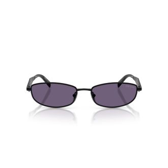 Prada 0pr D51s Black Rectangular Metal Frame Sunglasses