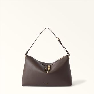 Furla Debby Borsa A Spalla L Cioccolato Marrone Pelle Di Vitello Notte + Pelle Di Vitello Sidney Donna