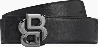 HUGO BOSS Mens B_ICON-SF Reversible Black/Grey Leather Buckle Belt - Size: 100