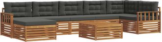 vidaXL Conjunto De Sof&aacute;s De Exterior 8 Uds. Natural Y Antracita Vidaxl